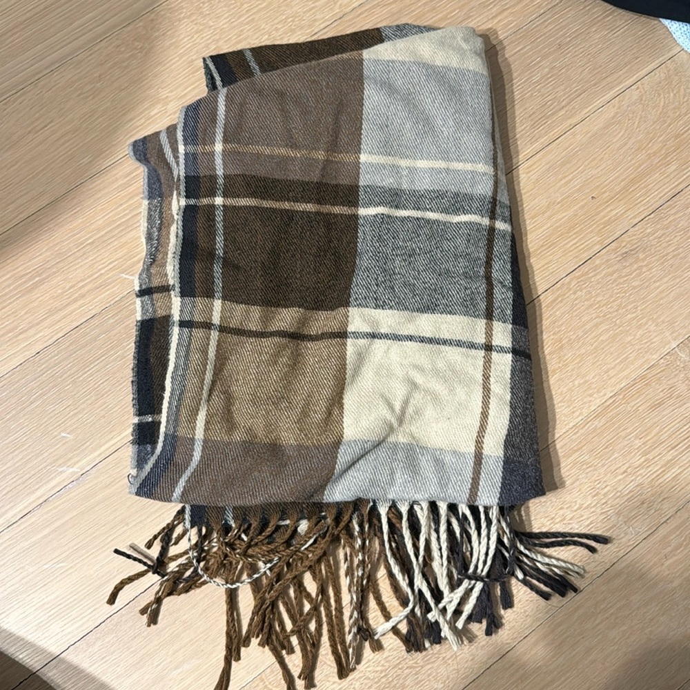 Brown plaid scarf